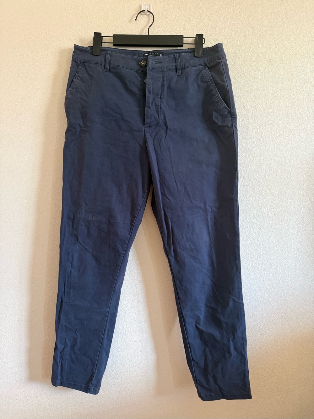 ASOS Navy Blue Slim Chinos